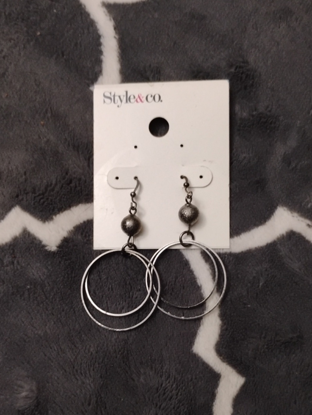 Style & Co. Gunmetal Multi-Hoop Drop Earrings